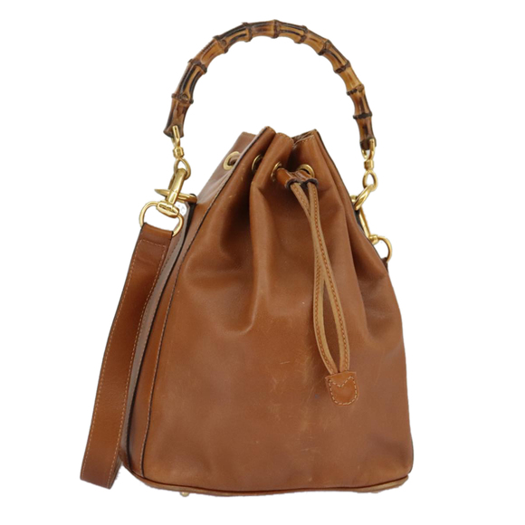 GUCCI Handbags - GUCCI Bamboo Shoulder Bag Leather 2way Brown Gold 001 2040 1657 Auth 96299